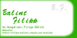 balint filipp business card